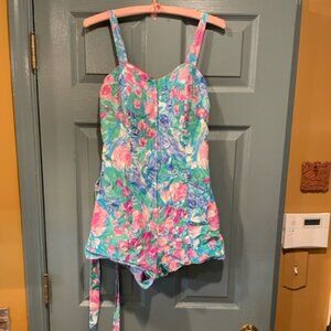 Ceeb floral retro swimwear/romper, 80s, never worn, sz 8, excellent condition.